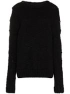 Ann Demeulemeester Button-sleeve Knit Wool Jumper - Black