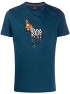 Ps Paul Smith Cone Zebra Print T-shirt - Blue