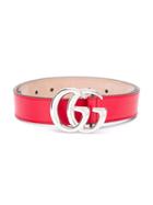 Gucci Kids Logo Buckle Belt, Girl's, Size: 60 Cm, Red