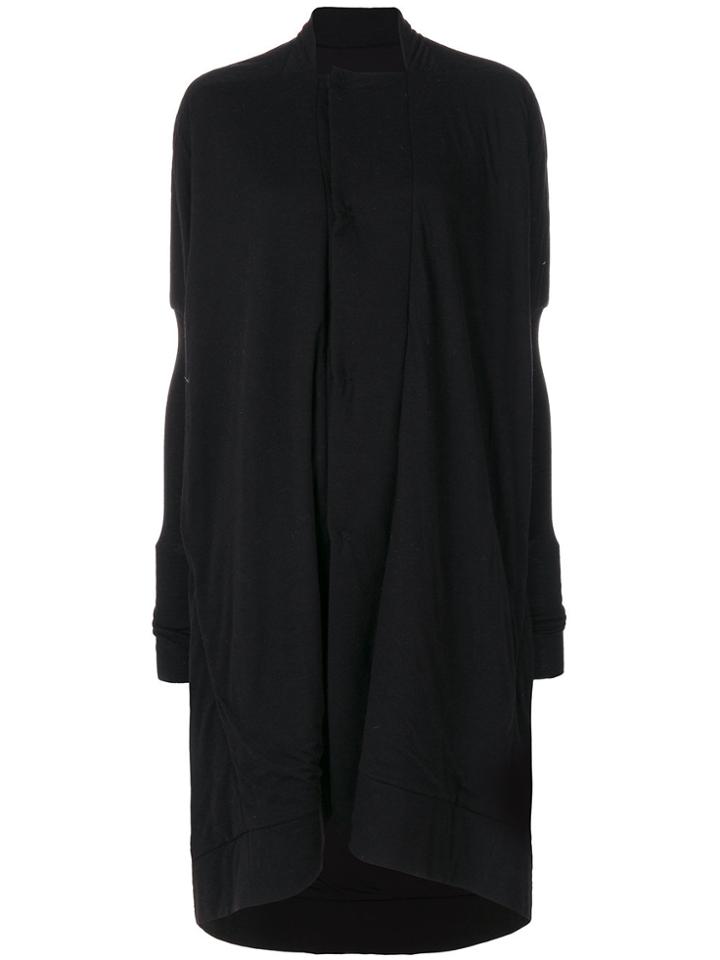 Rick Owens Lilies Fitted Sleeves Oversized Coat - Black
