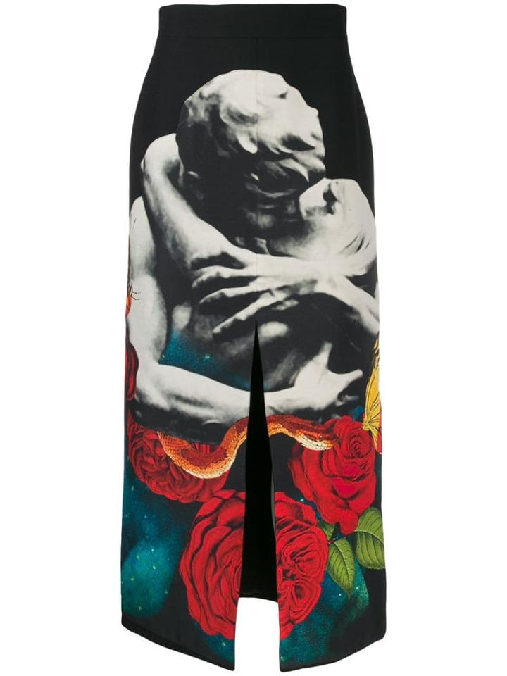 Valentino Galaxy Kiss Print Maxi Skirt - Black