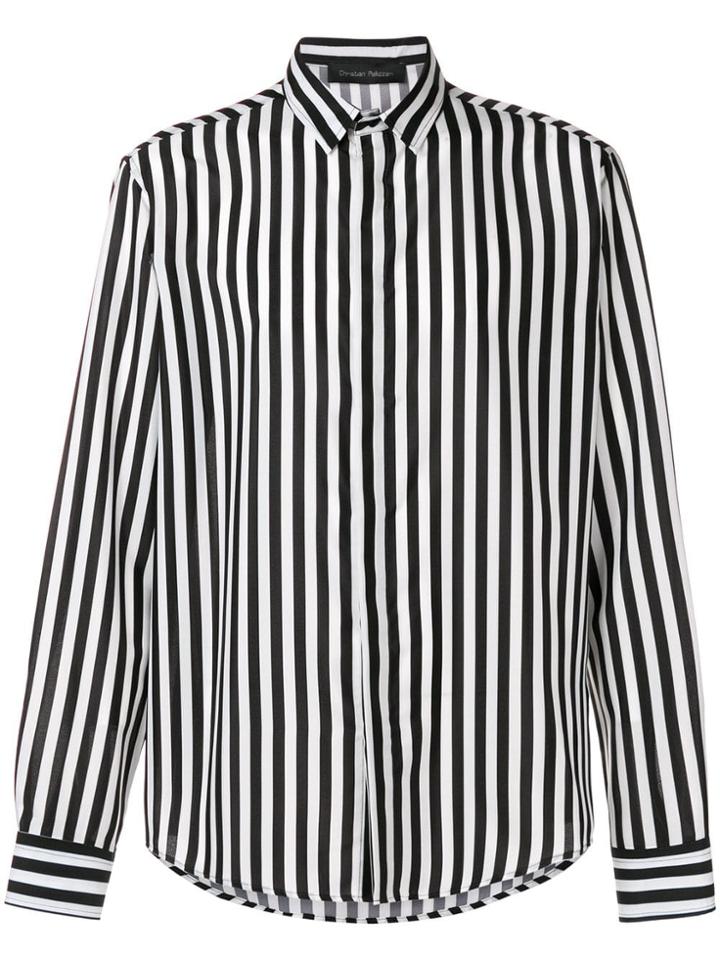 Christian Pellizzari Striped Shirt - Black