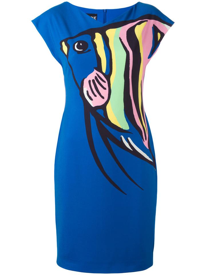 Printed Dress - Women - Polyester/other Fibers - 38, Blue, Polyester/other Fibers, Boutique Moschino