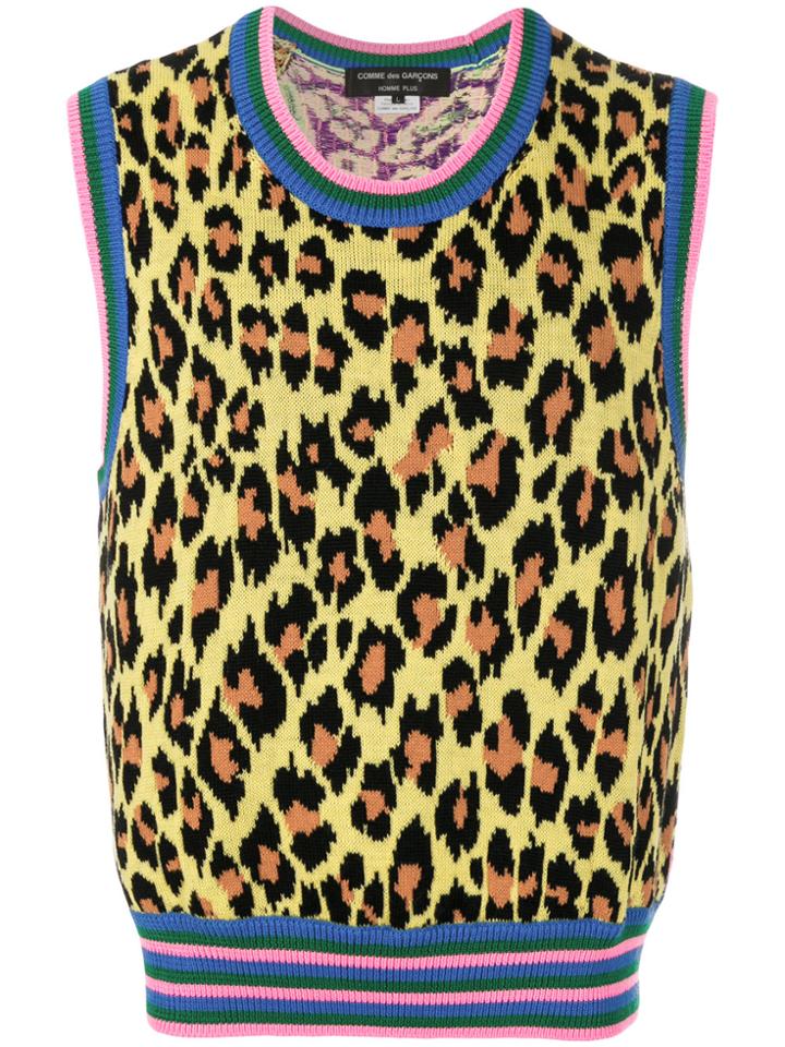 Comme Des Garçons Homme Plus Leopard Print Sweater Vest - Multicolour