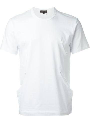 Comme Des Garçons Homme Plus Cut Out Mesh Panel T-shirt, Men's, Size: Small, White, Cotton/polyester