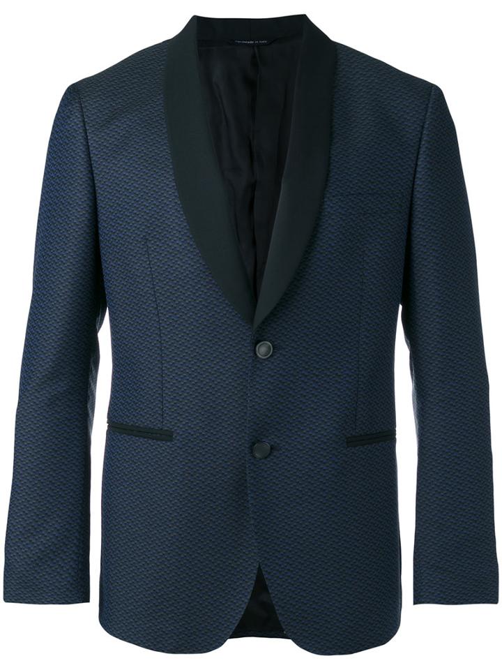 Tonello - Contrast Lapel Jacket - Men - Cotton/cupro/virgin Wool - 48, Blue, Cotton/cupro/virgin Wool