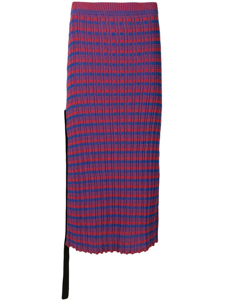 Jil Sander Ribbed Knitted Straight Skirt - Blue