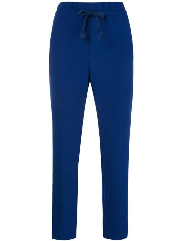 Closed Side Stripe Track Pants - Blue
