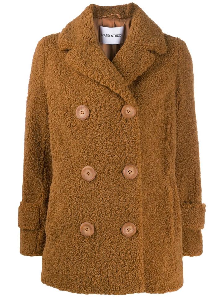 Stand Studio Double-breasted Fitted Coat - Brown