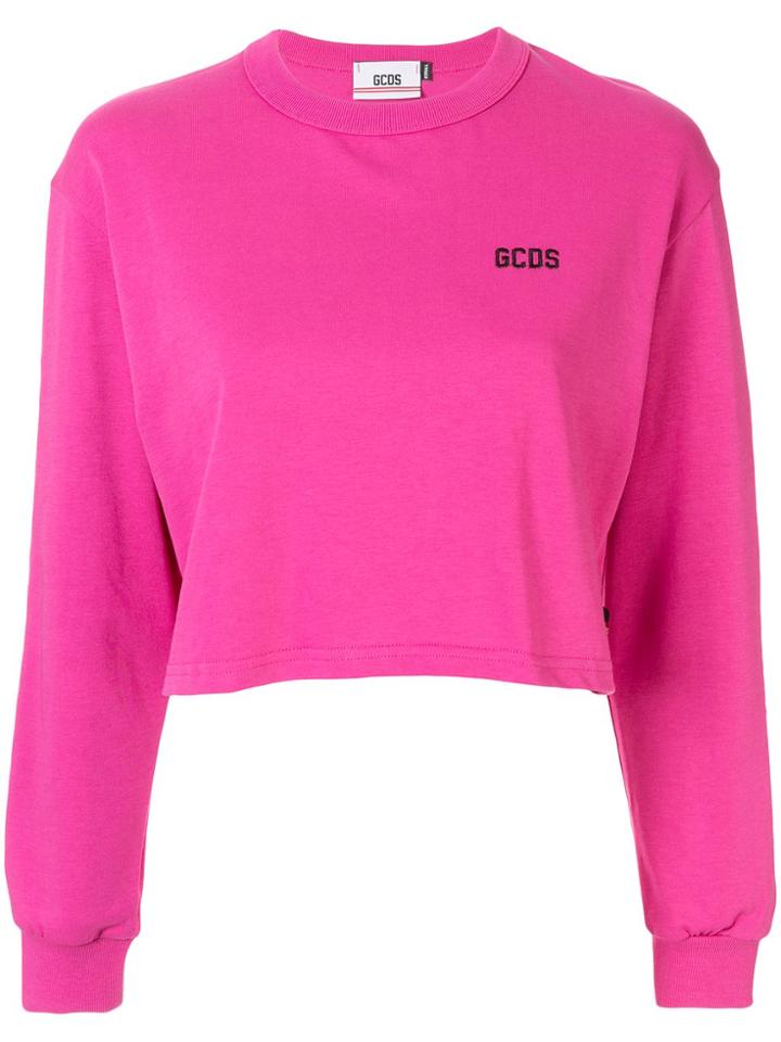 Gcds Cropped Sweatshirt - Pink