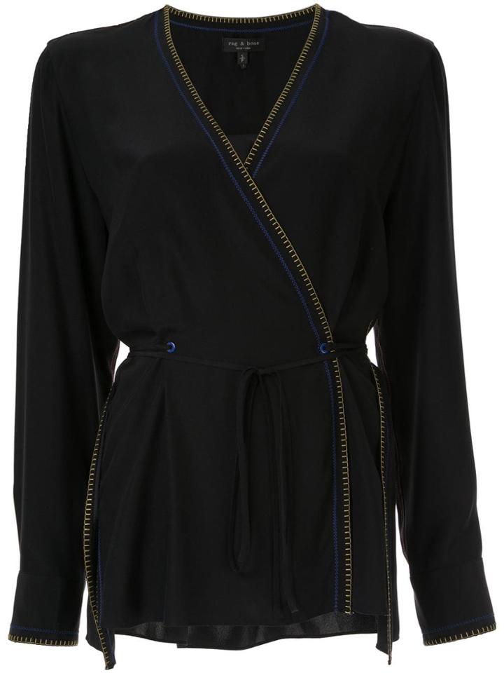 Rag & Bone Lina Wrap Blouse - Black