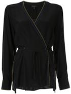 Rag & Bone Lina Wrap Blouse - Black
