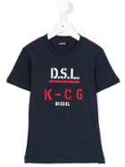 Diesel Kids - Logo Print T-shirt - Kids - Cotton - 8 Yrs, Blue