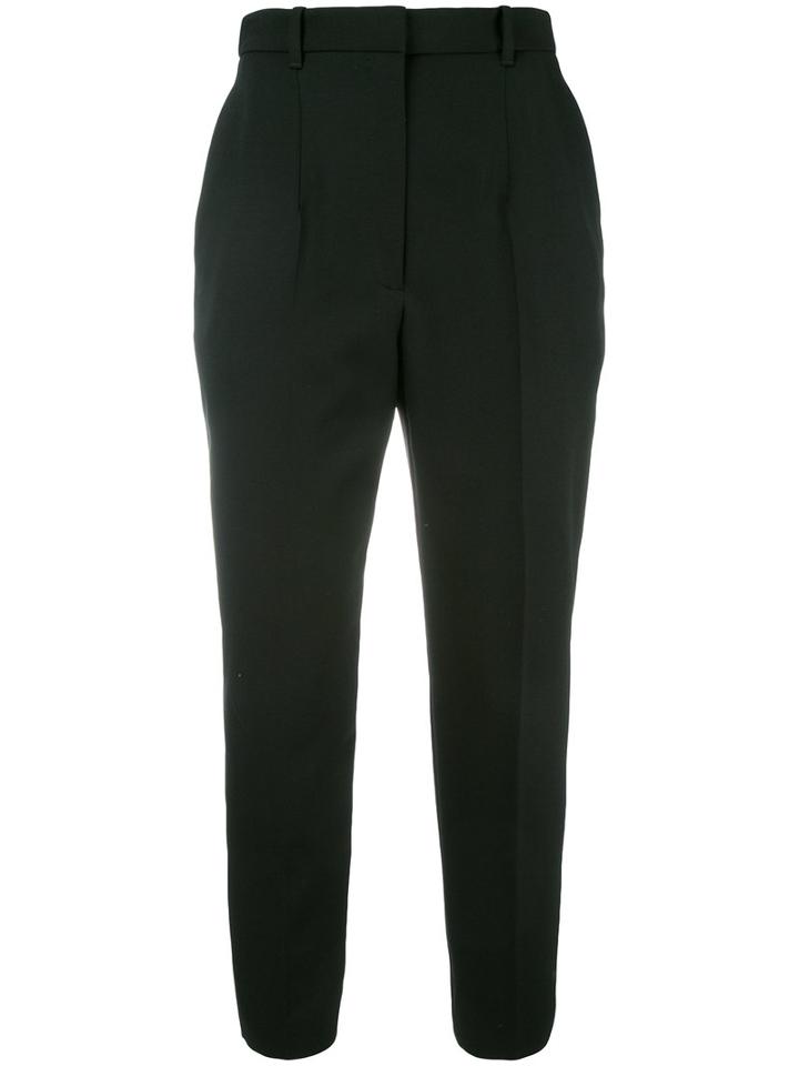 Alexander Mcqueen Cropped Trousers, Women's, Size: 44, Black, Wool/cupro