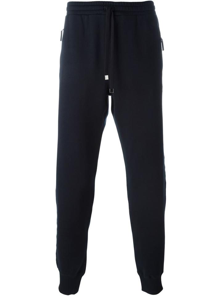 Dolce & Gabbana Drawstring Track Pants, Men's, Size: 50, Blue, Cotton