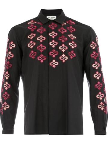 Saint Laurent Saint Laurent 529649y274t 1091 Noir Rouge Wool - Black