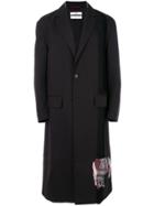 Oamc Distressed Tartan Patch Coat - Black