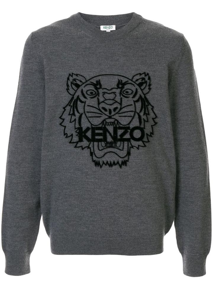 Kenzo Tiger Motif Jumper - Grey