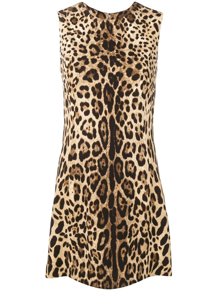Dolce & Gabbana Leopard Print Mini Dress - Black