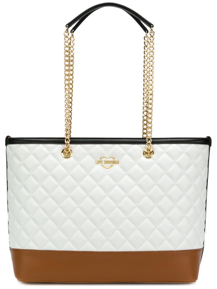 Love Moschino Quilted Tote Bag - White