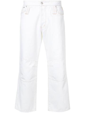 Chin Mens Knee Dart Jeans - White