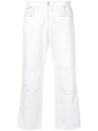 Chin Mens Knee Dart Jeans - White