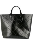 Prada Pre-owned Perforated Pattern Tote Bag - Black