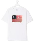 Ralph Lauren Kids American Flag Patch T-shirt - White