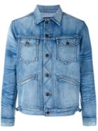 Tom Ford Faded Wash Denim Jacket, Men's, Size: Small, Blue, Cotton