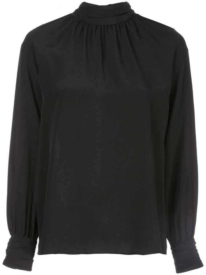 Nili Lotan Alana High-neck Silk Blouse - Black