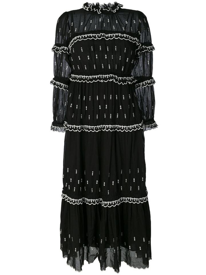 Isabel Marant Étoile - Embroidered Maxi Dress - Women - Cotton - 38, Black, Cotton