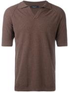 Roberto Collina Teddy Polo Shirt, Men's, Size: 48, Brown, Cotton/nylon