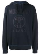 Moschino Logo Drawstring Hoodie - Blue