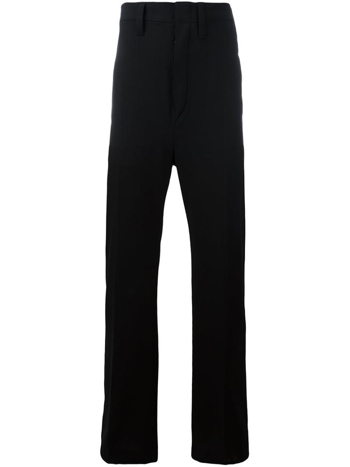Ann Demeulemeester Loose Fit Trousers, Men's, Size: Medium, Black, Virgin Wool/cotton