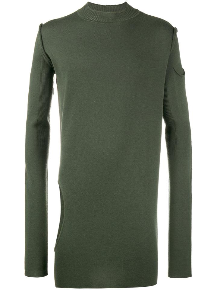 Rick Owens Subhaman Cutout Sweater - Green