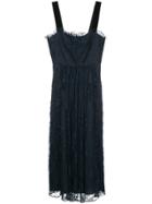 Alexa Chung Embroidered Lace Midi Dress - Blue