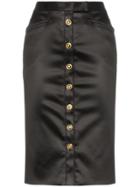 Versace Button Front Pencil Skirt - Black