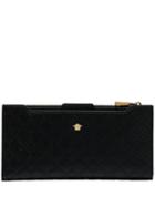 Versace Greek Key Embossed Wallet - Black