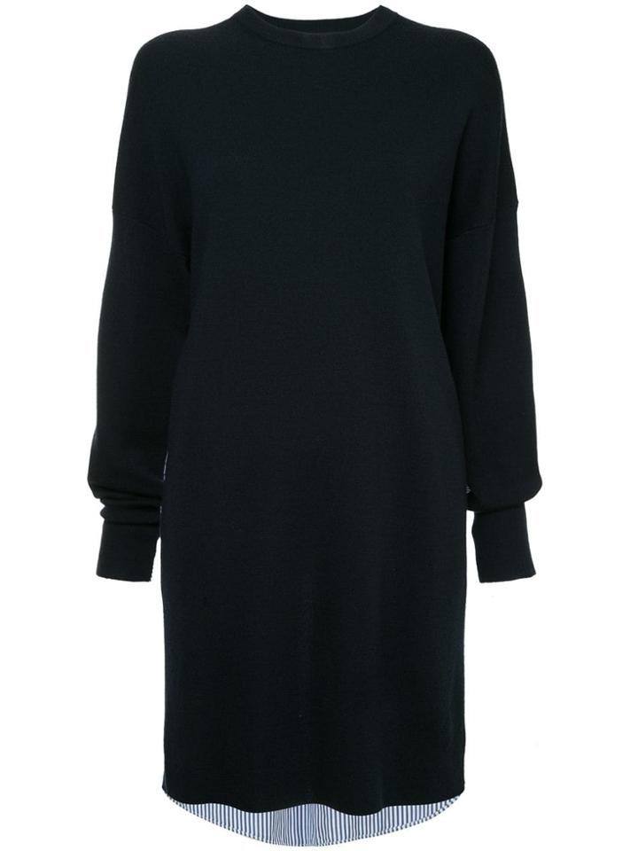 Tibi Two Tone Shirt Sweater Dress - Blue