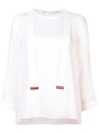 Tibi Strap Detail Blouse - White