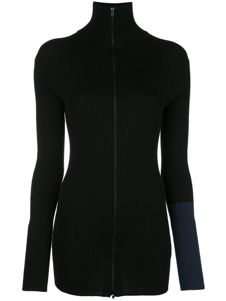 Yohji Yamamoto Zipped Knitted Sweater - Black