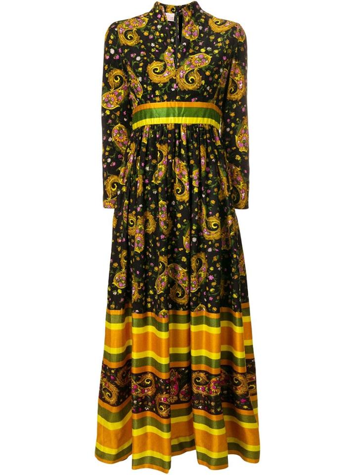William Vintage 1969 Paisley Maxi Dress - Black