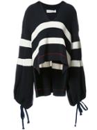 Sonia Rykiel - Striped Oversized Sweater - Women - Cotton/nylon - M, Blue, Cotton/nylon