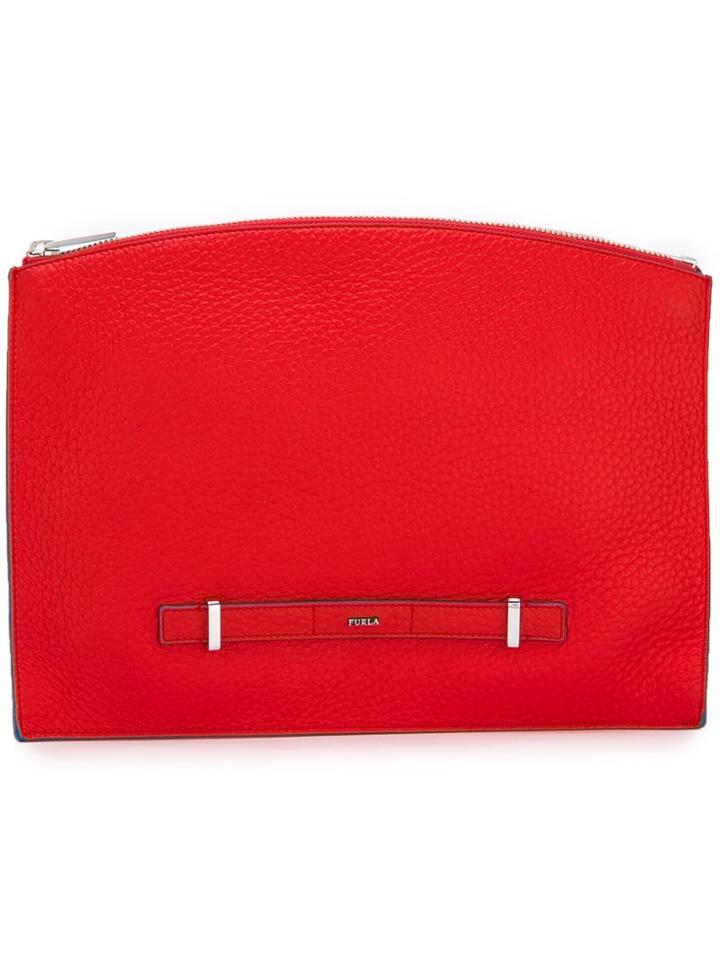 Furla Logo Plaque Document Holder, Men's, Yellow/orange, Leather