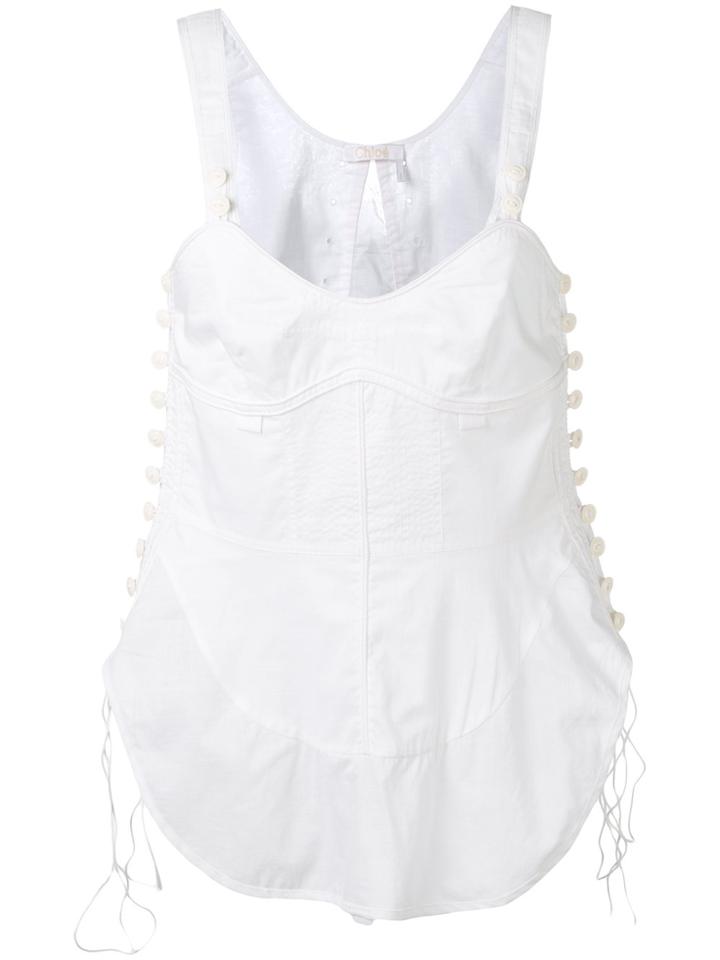 Chloé Panelled Top - White