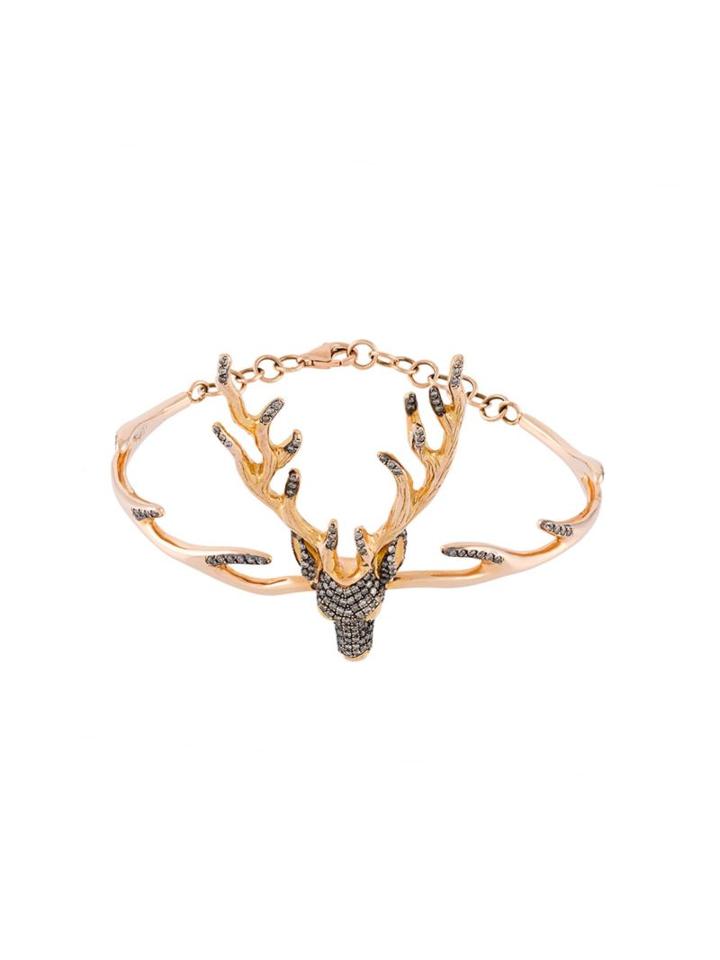 Christina Debs Small Diamond Deer Bracelet, Women's, Metallic