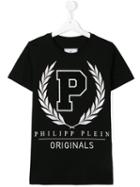 Philipp Plein Kids Logo Print T-shirt, Boy's, Size: 14 Yrs, Black