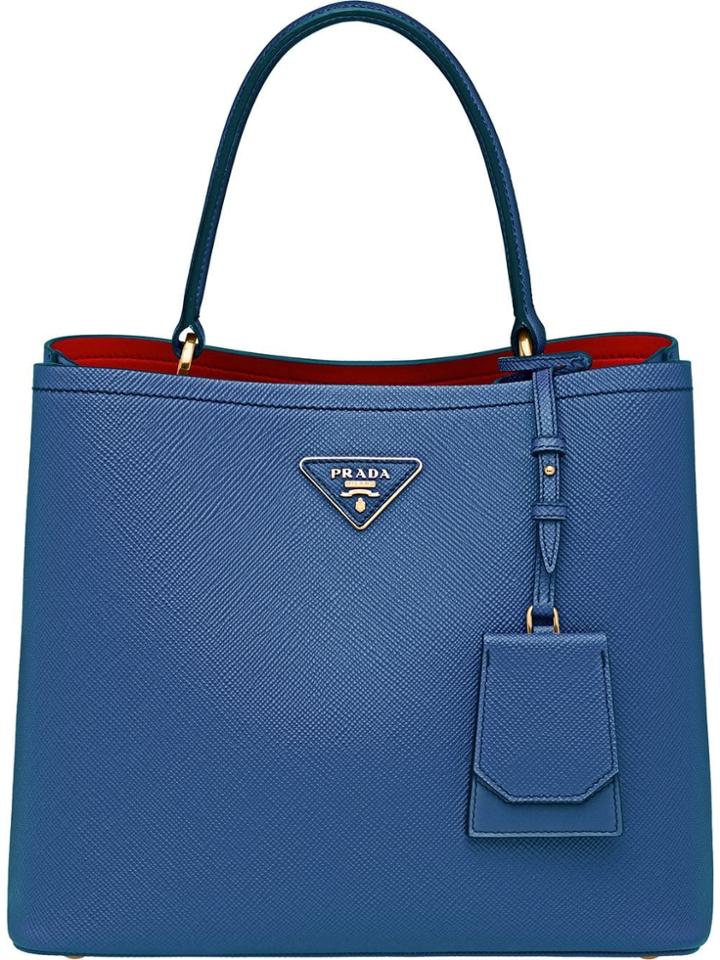 Prada Double Saffiano Leather Bag - Blue