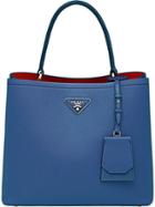Prada Double Saffiano Leather Bag - Blue