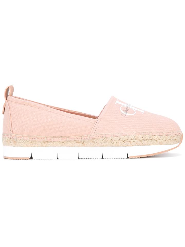 Calvin Klein Logo Print Espadrilles - Pink & Purple